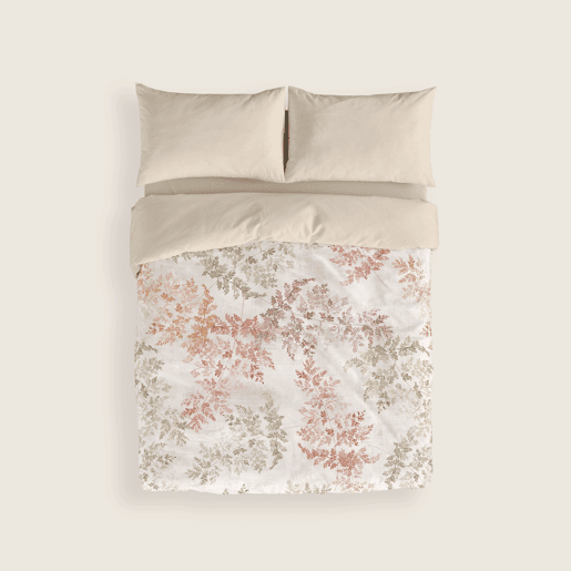 NATURALS - Capa de edredão estampada Cama 150 - Algodão extra macio - Inclui 1 ou 2 fronhas - HIGHLANDS