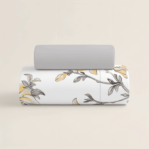 NATURALS - Capa de edredão estampada Cama 135 - Algodão extra macio - Inclui 1 ou 2 fronhas - SARAH