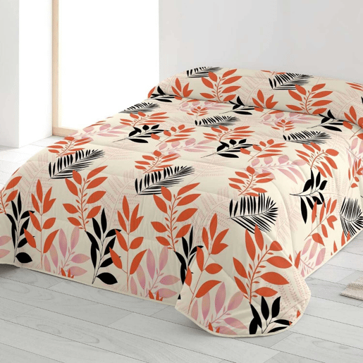 NATURALS - Edredão Nórdico Estampado - 200 gramas - Cama 180 - RAMO HOJAS