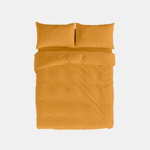 NATURALS - Capa de edredão Lisa Cama 180 - Fecho com botões - 100% Algodão - Inclui 1 ou 2 Fronhas - OCRE