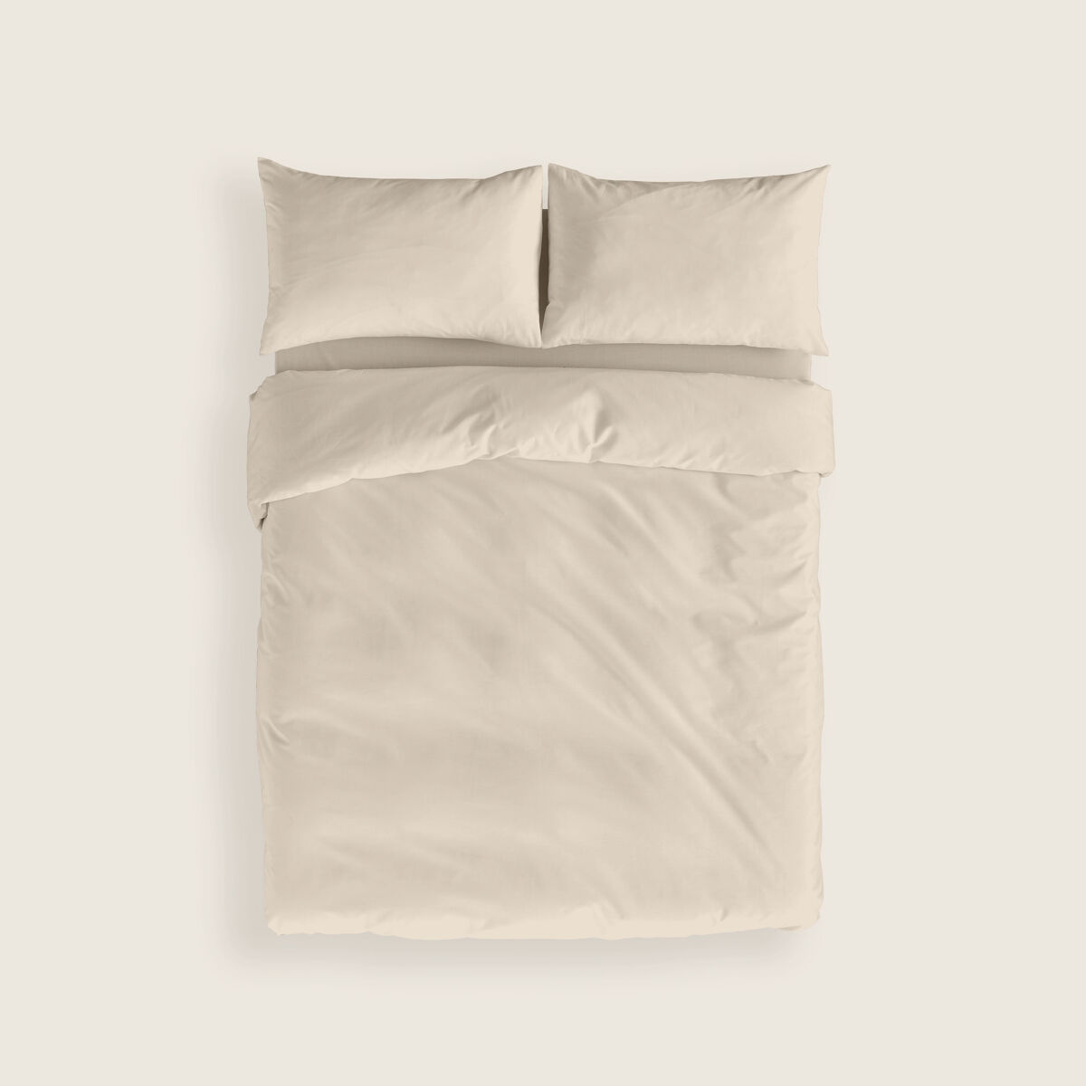 Naturals - funda nórdica lisa cama 180 - cierre con botones - 100% algodón - incluye 1 o 2 fundas de almohada - ftr6 beige