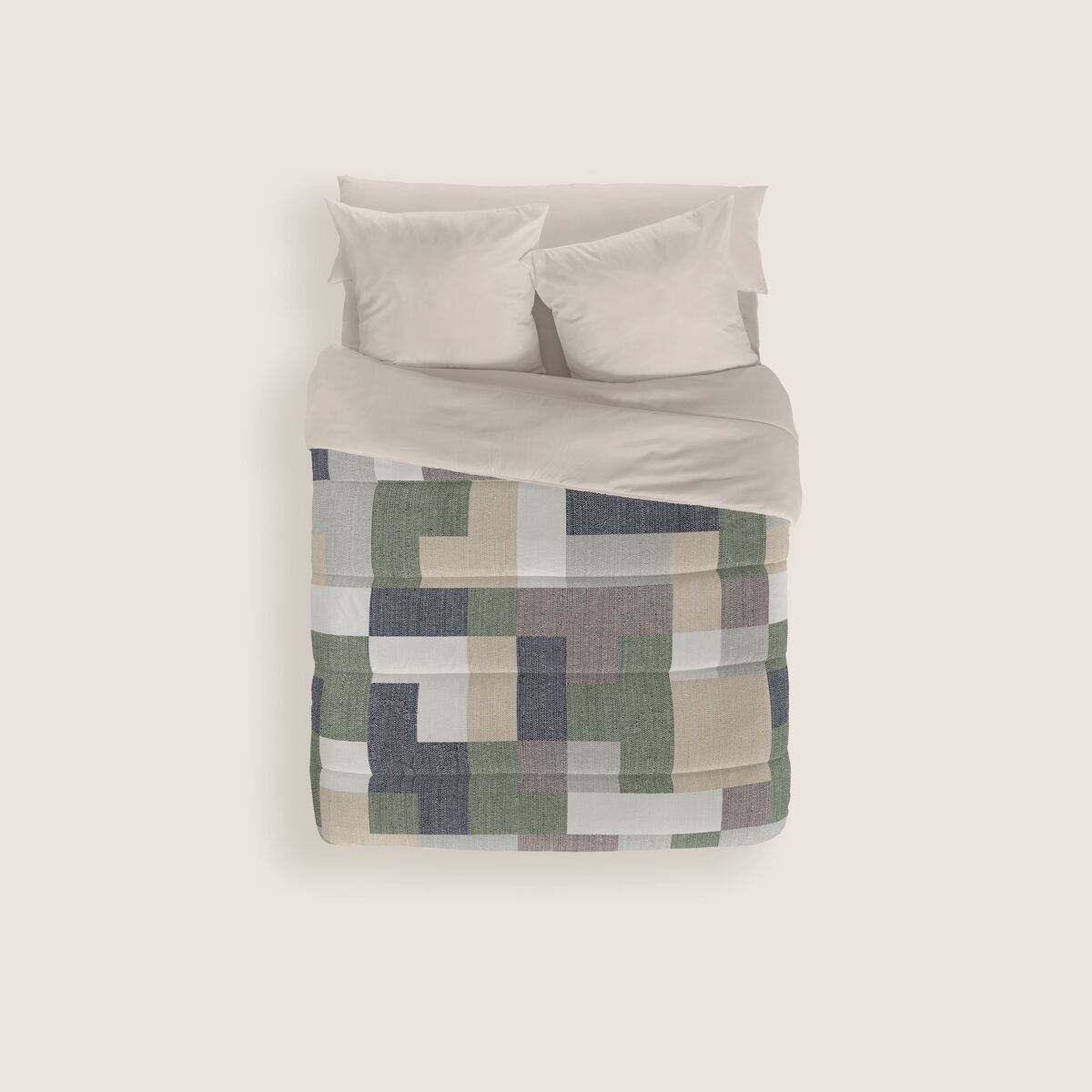 Naturals - edredón nórdico estampado cama 180 - 100% poliéster microfibra - 300 gr - tetris