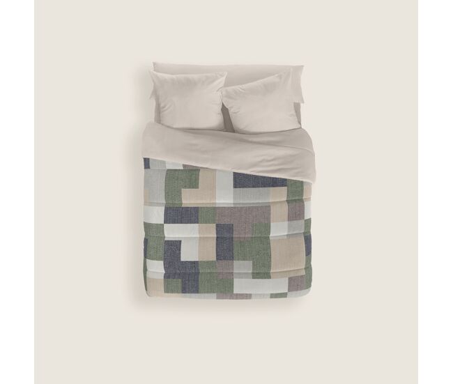 Naturals - edredón nórdico estampado cama 180 - 100% poliéster microfibra - 300 gr - tetris