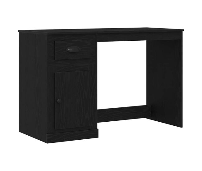 Escritorio - mesa de ordenador roble negro 50 x 115 x 75 cm madera contrachapada