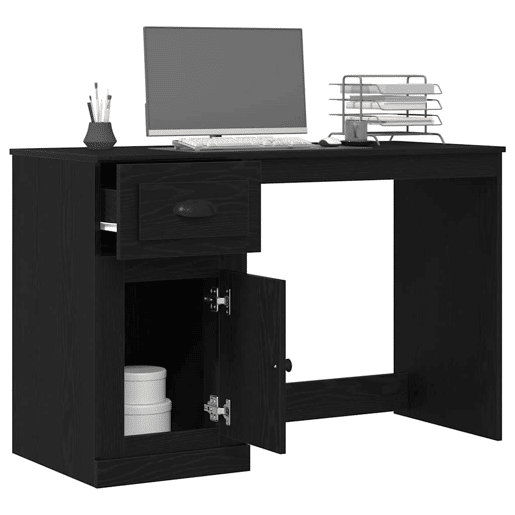 Secretária Escrivaninha de computador - Carvalho preto 50 x 115 x 75 cm Madeira processada