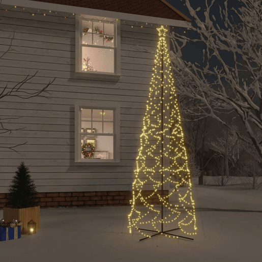 Árvore de Natal - Pinheiro de Natal em cone 1400 luzes LED 160x500 cm branco quente