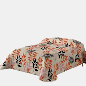 NATURALS - Edredão Nórdico Estampado - 200 gramas - Cama 90 - RAMO HOJAS