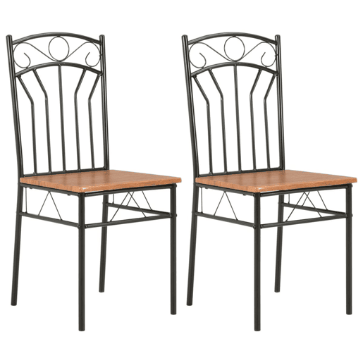 vidaXL Cadeiras de jantar 2 pcs MDF castanho