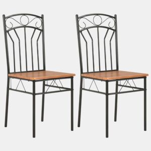 vidaXL Cadeiras de jantar 2 pcs MDF castanho