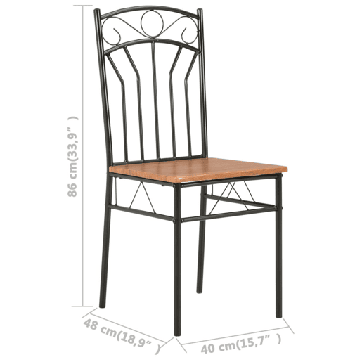 vidaXL Cadeiras de jantar 2 pcs MDF castanho