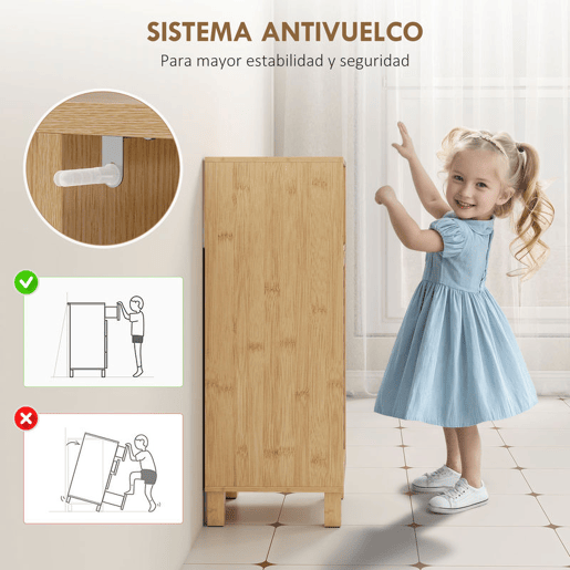 HOMCOM Armário de Casa de Banho Estreito Móvel Auxiliar de Casa de Banho com Porta de Ripas Prateleira Aberta Prateleira Ajustável para Espaços Pequenos 60x30x108 cm Madeira