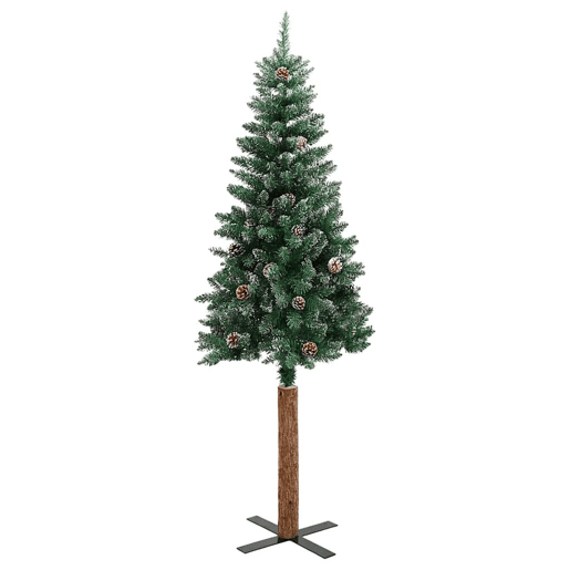 Árvore de Natal - Pinheiro de Natal Slim com 300 LEDs Verde e Branco 180 cm