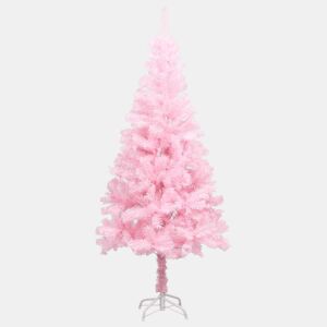Árvore Natal artificial pré-iluminada c bolas PVC rosa