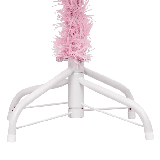 Árvore Natal artificial pré-iluminada c bolas PVC rosa