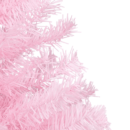 Árvore Natal artificial pré-iluminada c bolas PVC rosa