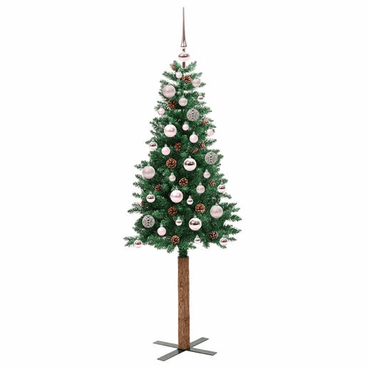 Árvore de Natal - Pinheiro de Natal Slim com 150 LEDs com suporte Verde 150 cm
