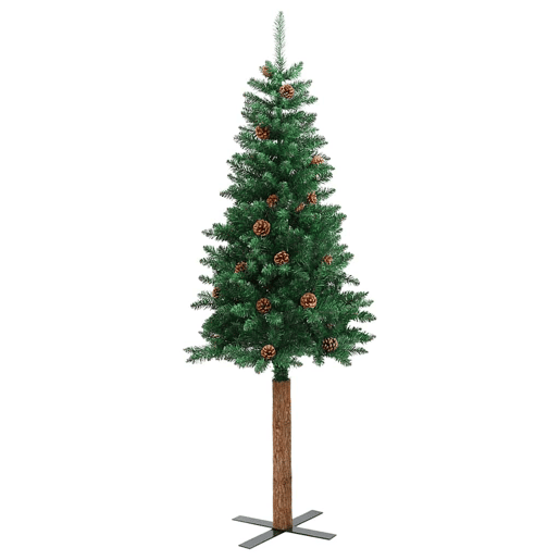 Árvore de Natal - Pinheiro de Natal Slim com 150 LEDs com suporte Verde 150 cm