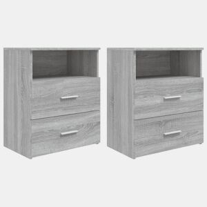 Lote de 2 Mesas De Cabeceira - Mesinhas De Cabeceira 50x32x60 cm sonoma cinzento