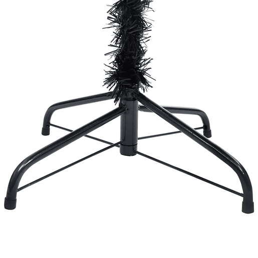 Árvore Natal artificial pré-iluminada c bolas PVC preto
