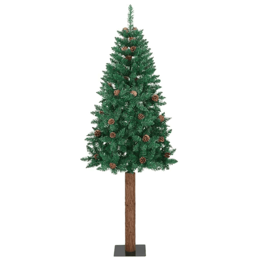Árvore de Natal - Pinheiro de Natal Slim com 300 LEDs com suporte Verde 180 cm