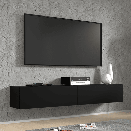 Móvel para televisor de parede com 2 portas Bali Black 180 cm