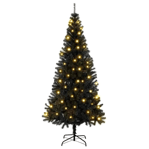 Árvore de Natal - Pinheiro de Natal com 300 LEDs com suporte Preto 180 cm PVC