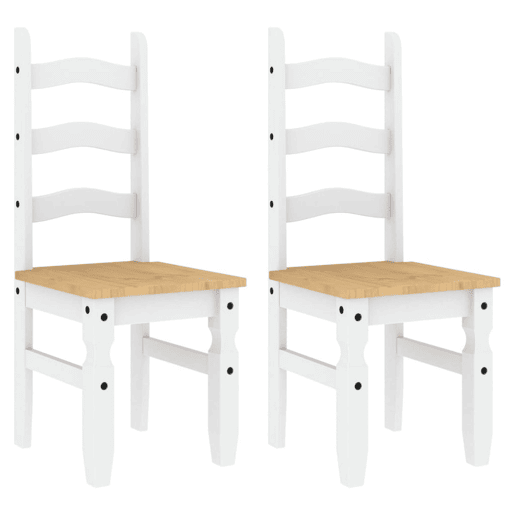 vidaXL Cadeiras de jantar 2 pcs Corona 42x47x107cm pinho maciço branco