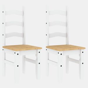 vidaXL Cadeiras de jantar 2 pcs Corona 42x47x107cm pinho maciço branco