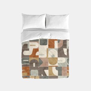 NATURALS - Capa de edredão estampada Cama 135 - Algodão extra macio - Inclui 1 ou 2 fronhas - PUZZLE