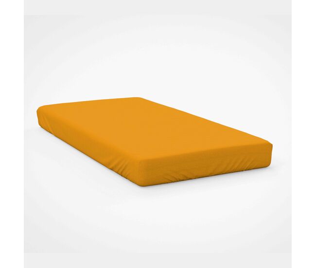 Naturals - sábana bajera lisa cama 135 - ajustable - 100% algodón - ocre