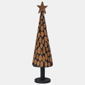 Árvore de Natal - Pinheiro de Natal Castanho 120 cm Madeira de teca maciça