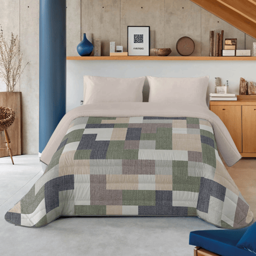 Naturals - Edredom Nórdico Estampado Cama 150 - 100% Poliéster Microfibra - 300g - TETRIS