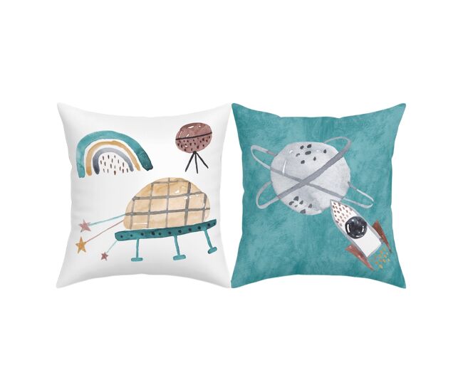 Naturals - funda de cojín estampado - con cremallera - sin relleno - 50x50 cm - 100% algodón - rocket