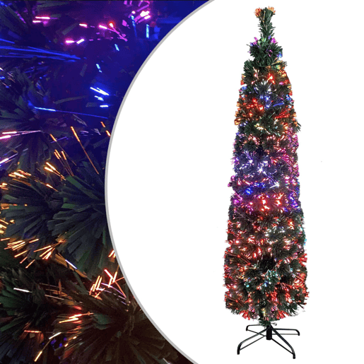 Árvore de Natal - Pinheiro de Natal artificial fina c suporte 150 cm fibra ótica