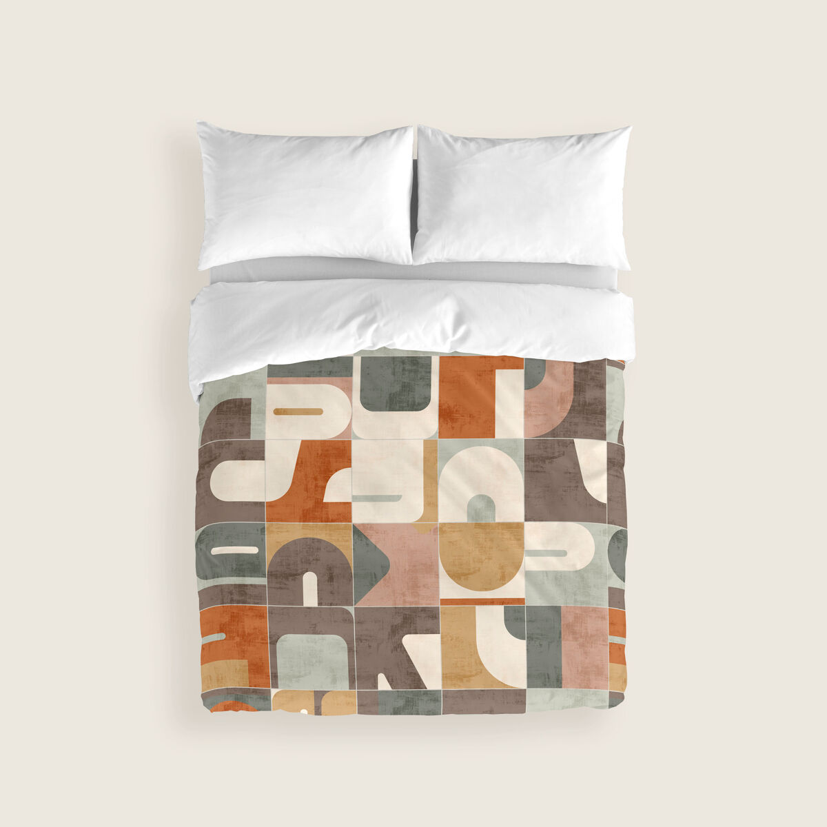 NATURALS - Funda Nórdica Estampada - Algodón - PUZZLE