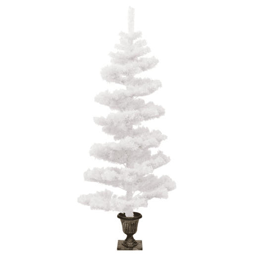 Árvore de Natal rotativa pré-iluminada + vaso PVC 120 cm branco Árvore de Natal rotativa pré-iluminada + vaso PVC 120 cm branco