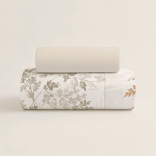 NATURALS - Capa de edredão estampada Cama 135 - Algodão extra macio - Inclui 1 ou 2 fronhas - HIGHLANDS