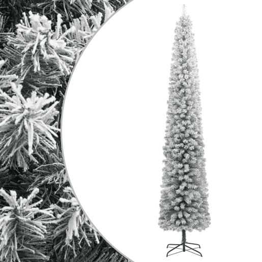 Árvore de Natal - Pinheiro de Natal fina c suporte e flocos de neve 300 cm PVC Árvore de Natal - Pinheiro de Natal fina c suporte e flocos de neve 300 cm PVC