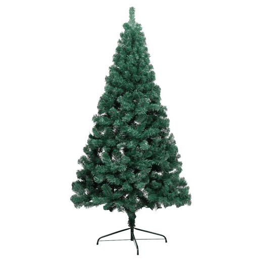 Meia árvore Natal artificial pré-iluminada c bolas verde