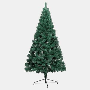 Meia árvore Natal artificial pré-iluminada c bolas verde