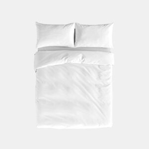 NATURALS - Capa de edredão Lisa Cama 105 - Fecho com botões - 100% Algodão - Inclui 1 ou 2 Fronhas - BRANCO ÓPTICO