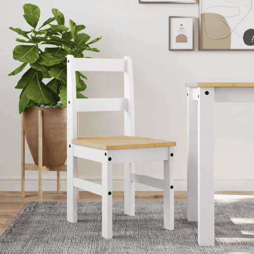 vidaXL Cadeiras de jantar 2 pcs Panama 40x46x90 cm pinho maciço branco