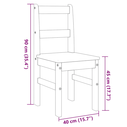 vidaXL Cadeiras de jantar 2 pcs Panama 40x46x90 cm pinho maciço branco