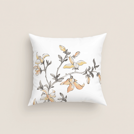 Naturals - Capa de Almofada Estampada - Com Fecho de Correr - SemEnchimento - 50x50 cm - 100% Algodão - SARAH