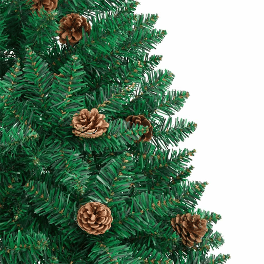 Árvore de Natal - Pinheiro de Natal Slim com 300 LEDs com suporte Verde 210 cm