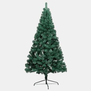 Meia árvore Natal artificial pré-iluminada c bolas verde