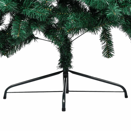 Meia árvore Natal artificial pré-iluminada c bolas verde Meia árvore Natal artificial pré-iluminada c bolas verde