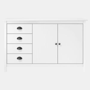 Aparador Bufete Móvel de apoio - 130x40x80 cm madeira de pinho maciça branco