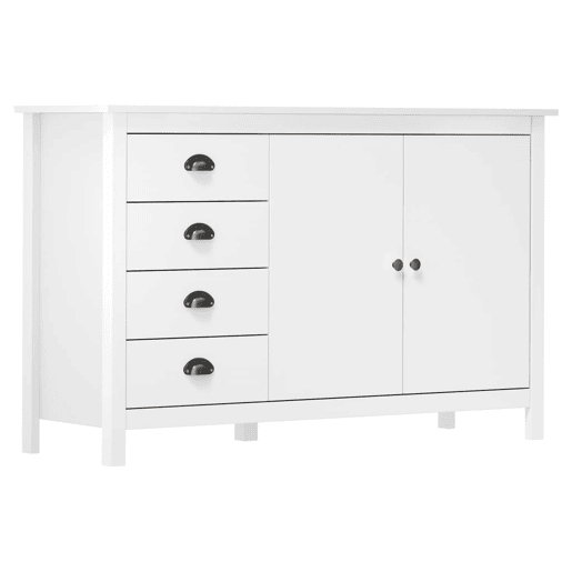 Aparador Bufete Móvel de apoio - 130x40x80 cm madeira de pinho maciça branco
