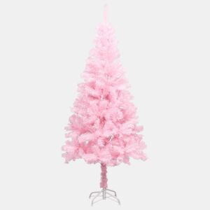 Árvore Natal artificial pré-iluminada c bolas PVC rosa